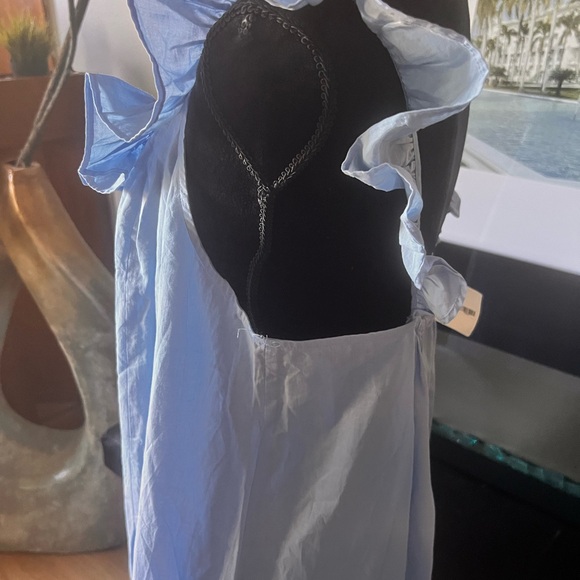 H & M ladies blue cotton maxi dress- size L - Picture 3 of 4